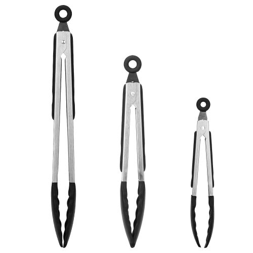 3Pcs Kitchen Tongs Stainless Steel Locking Food Tongs with Silicon Tips BPA Free Non-Stick BBQ Cooking Grilling Locking Food Tongs 3Pcs Kitchen Tongs Stainless Steel Locking Food Tongs with Silicon Tips BPA Free Non-Stick BBQ Cooking Grilling Locking Food Tongs